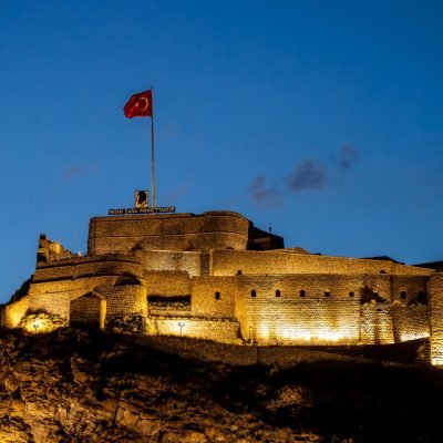 Kars,Türkiye,08.05.2023,Night,View,Of,Kars,Castle,From,Different